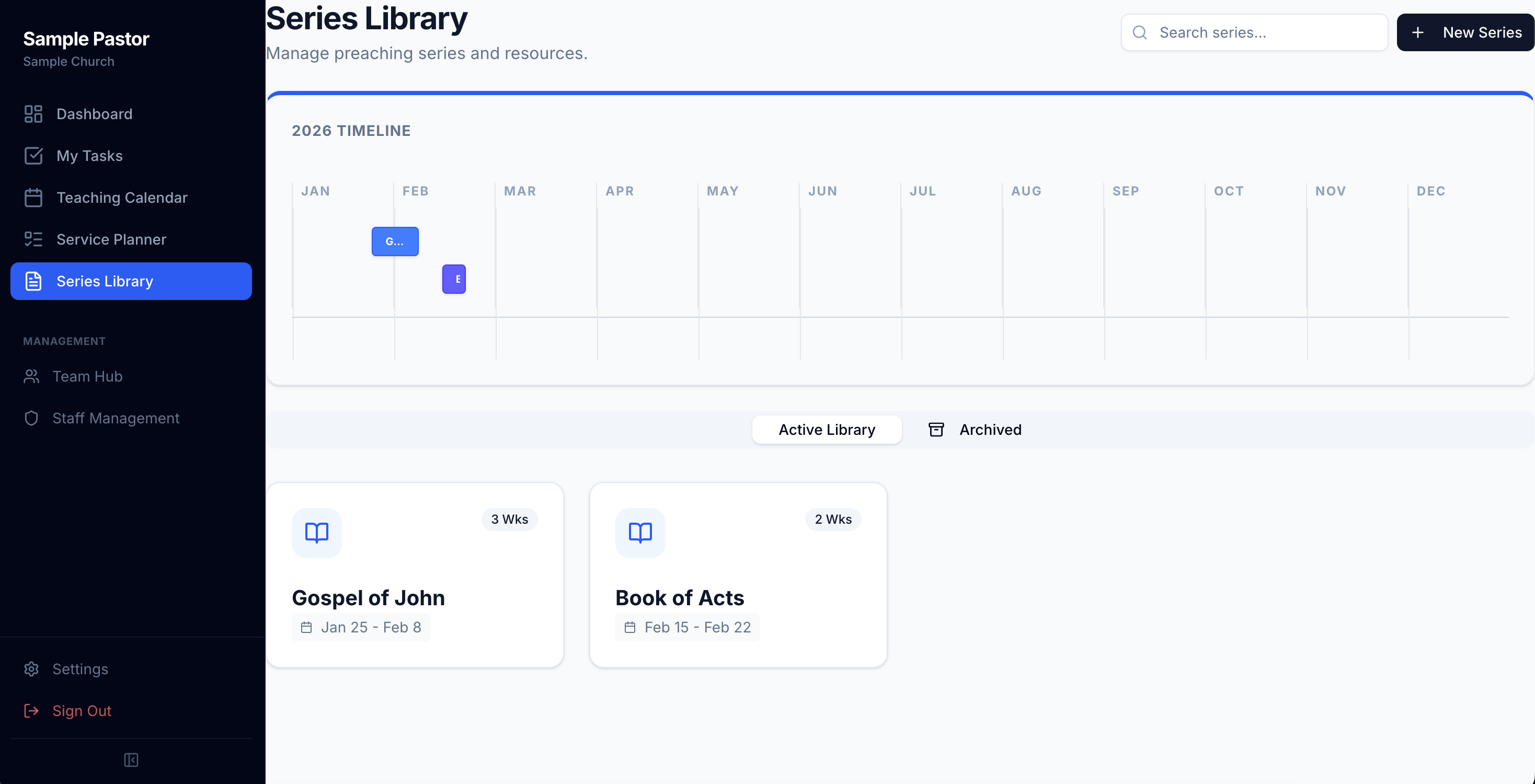 Jethro Series Planner